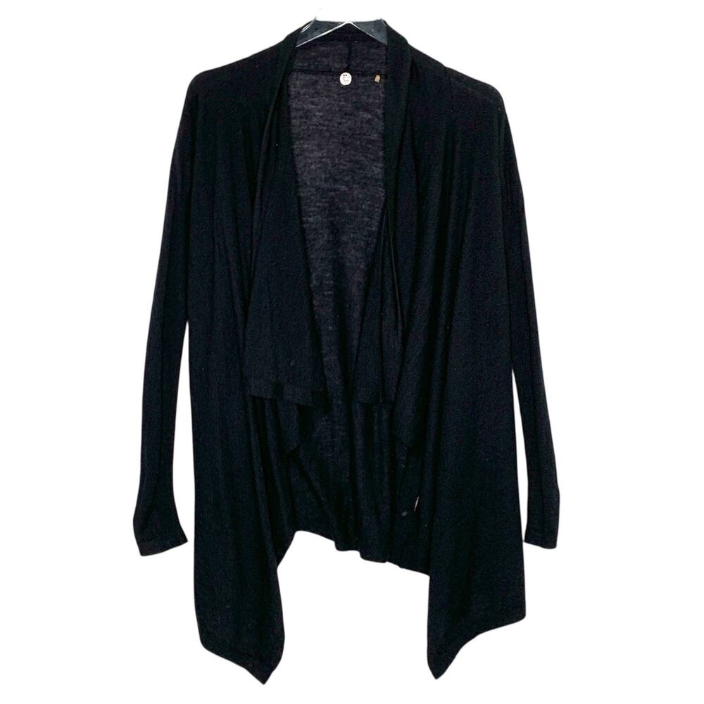 Margaret O'Leary XS Black 100% Cashmere Open Cardigan Drapey Soft